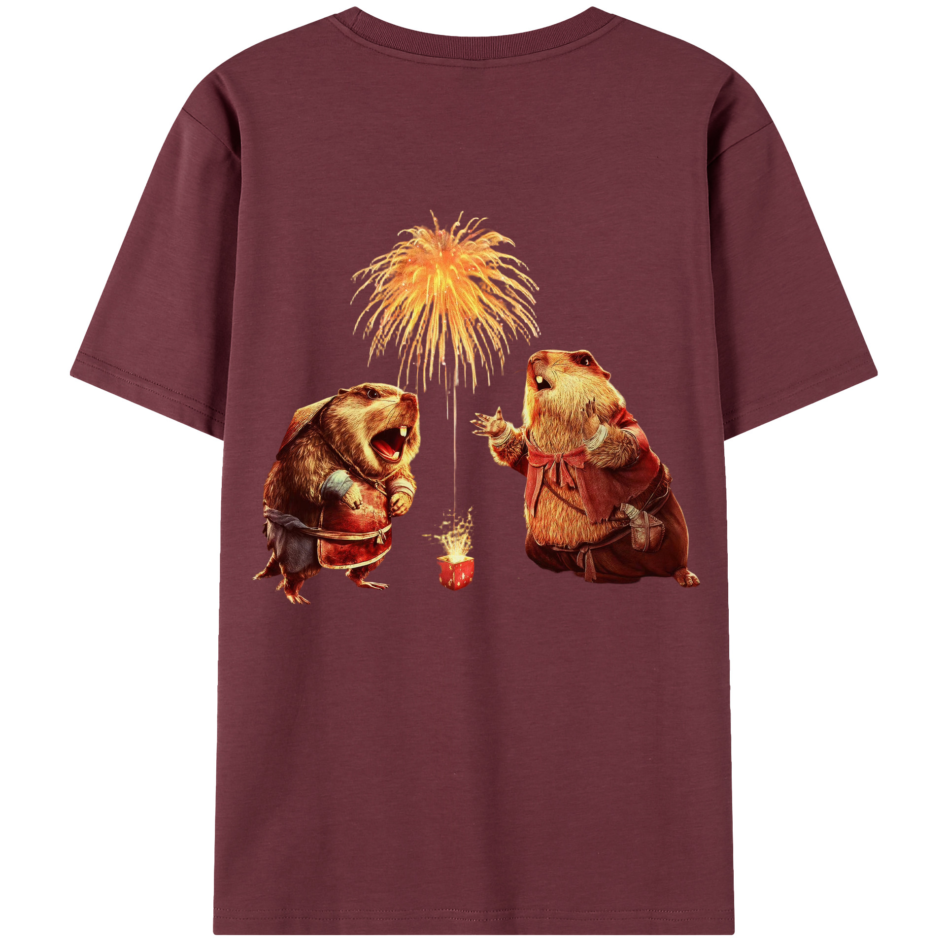 （画像用） Ne Zha 2 ナタ 魔童の大暴れ 綿100％半袖Tシャツ（背面プリント）